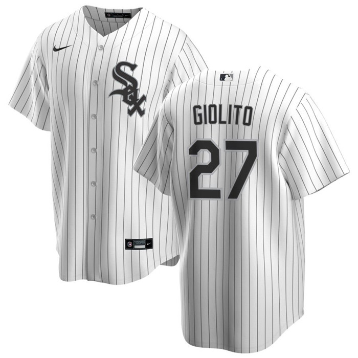 Men's Chicago White Sox #27 Lucas Giolito White Cool Base Stitched Jersey